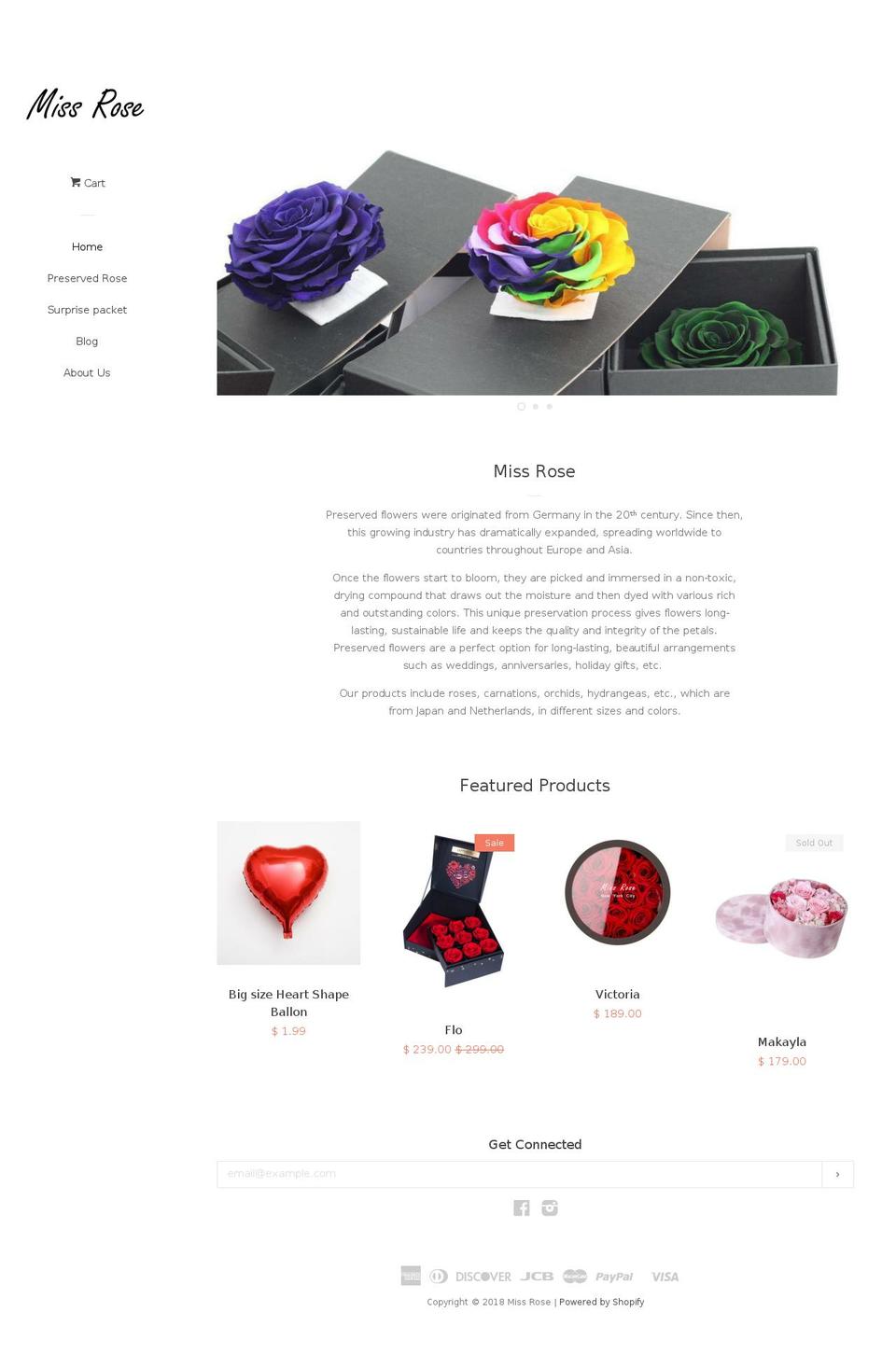 imissrose.myshopify.com shopify website screenshot