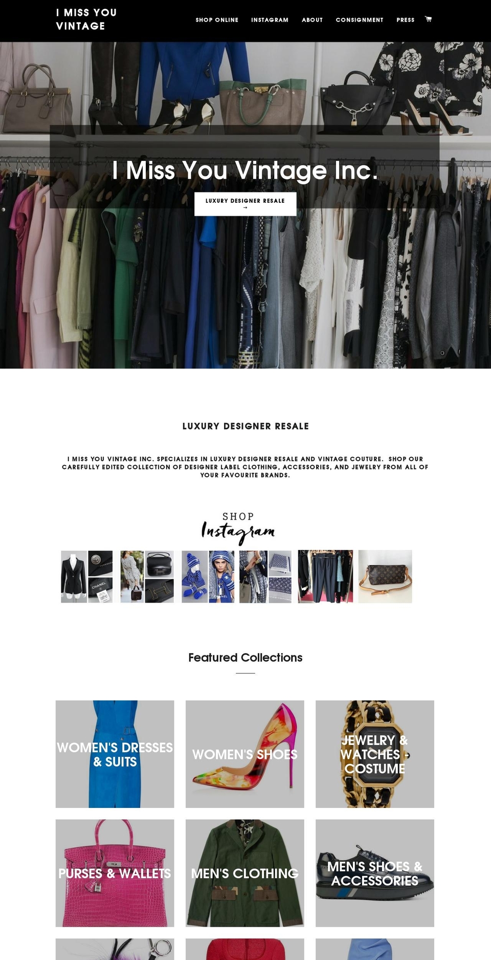 imissyouvintage.com — Shopify storefront screenshot