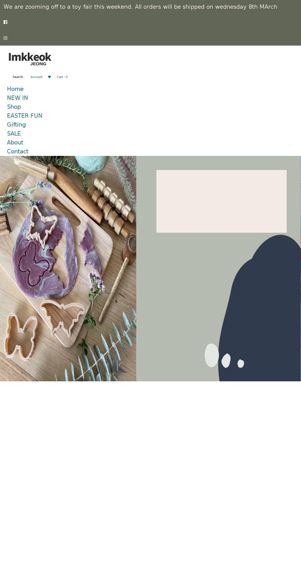 imkkeokjeong.com shopify website screenshot