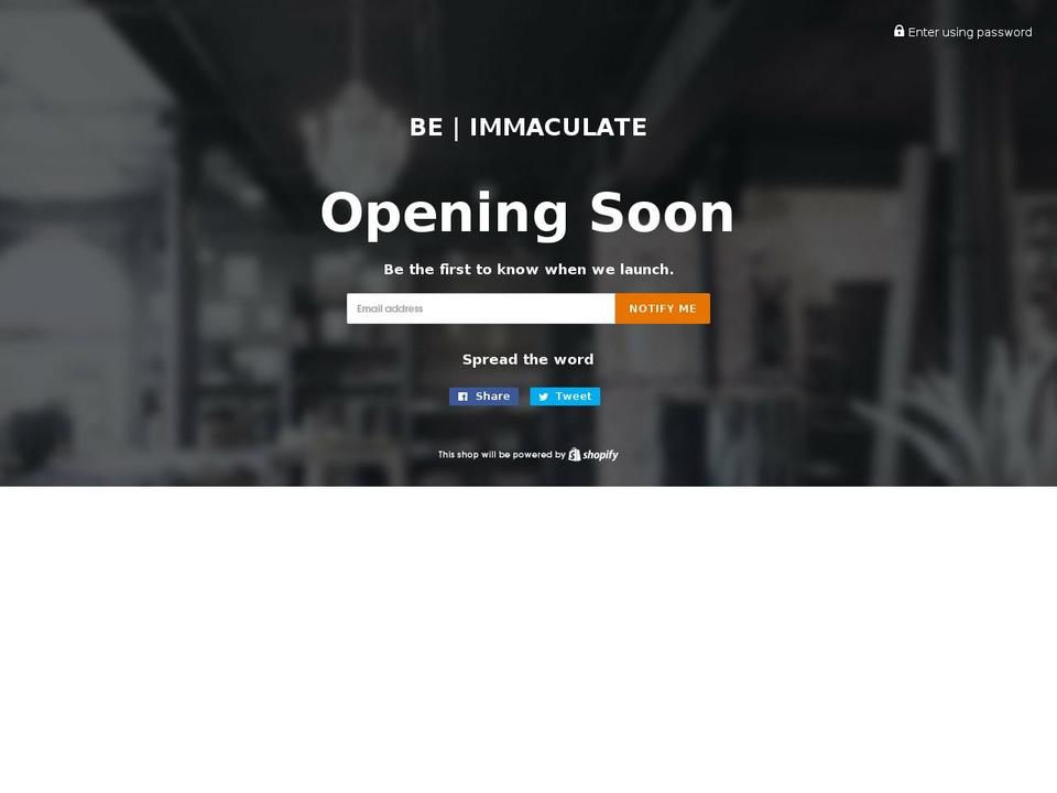immaculatelife.com — Shopify storefront screenshot