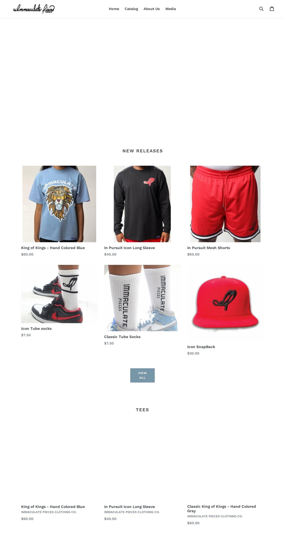 immaculatepieces.com shopify website screenshot