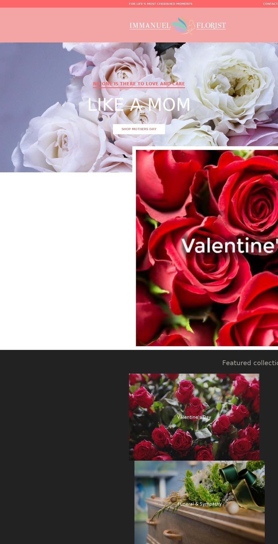 immanuelflorist.com — Shopify storefront screenshot
