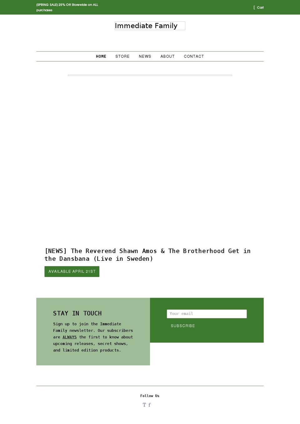 immediatefamilyrecords.com shopify website screenshot