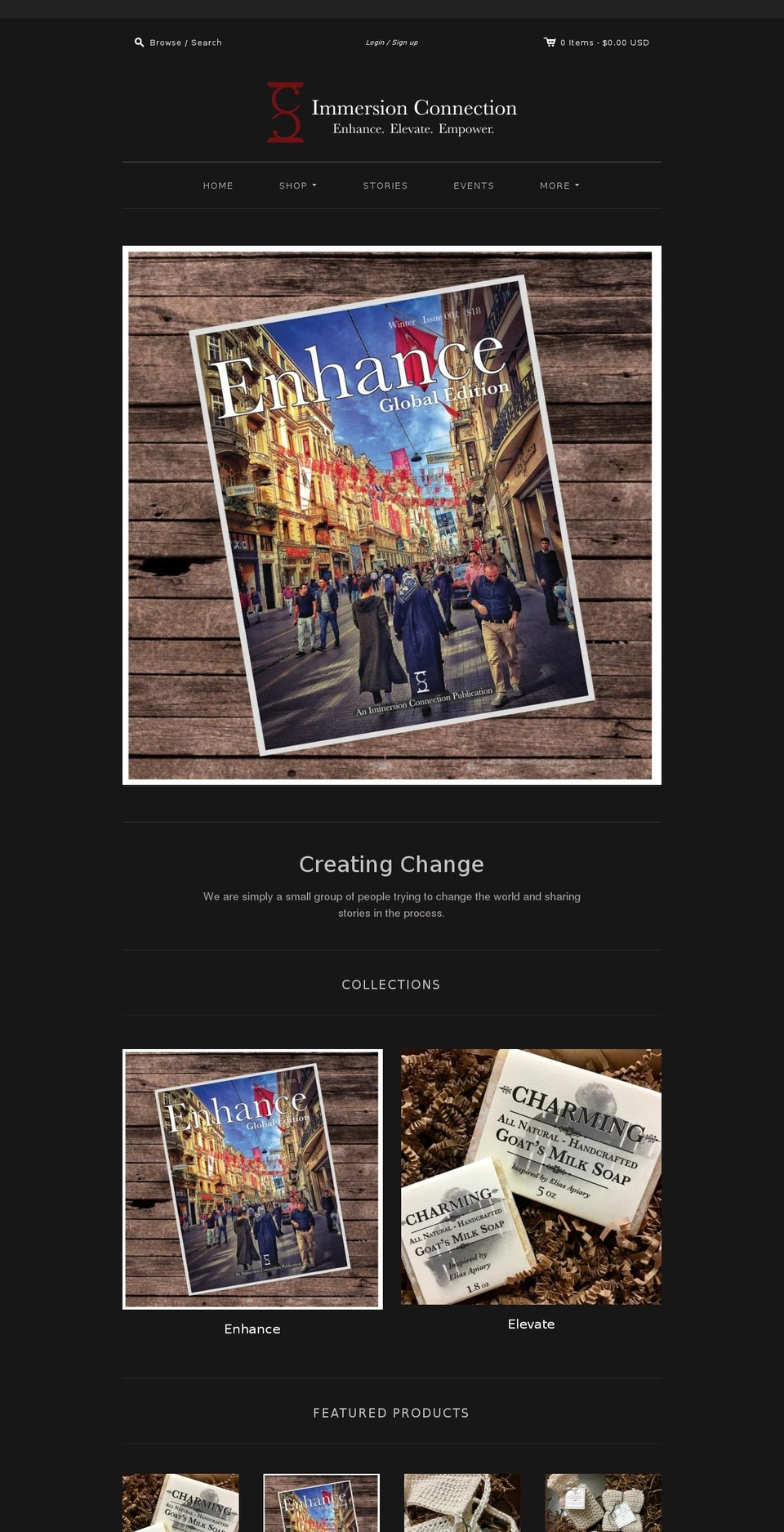 immersionconnection.com shopify website screenshot