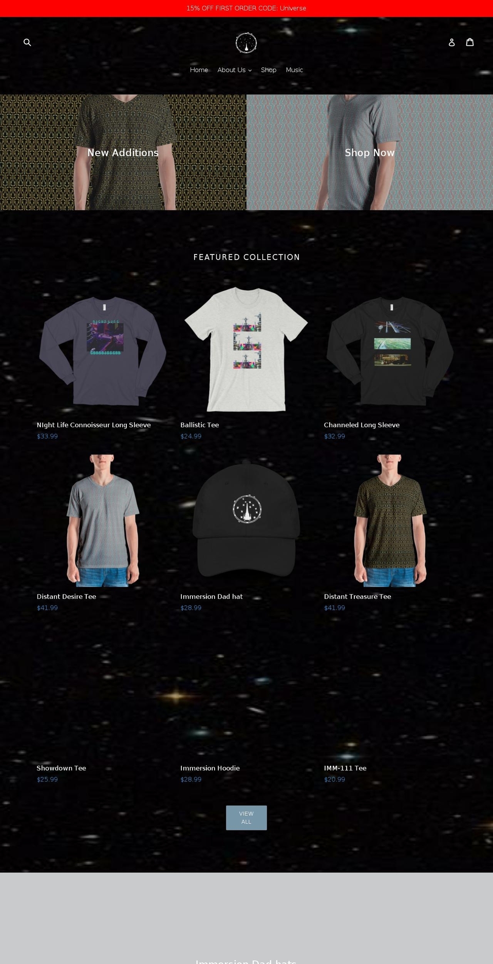 immersionrealm.com — Shopify storefront screenshot