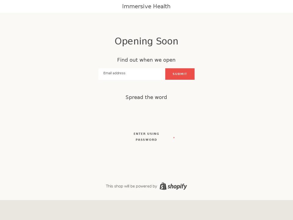 immersivehealth.net shopify website screenshot
