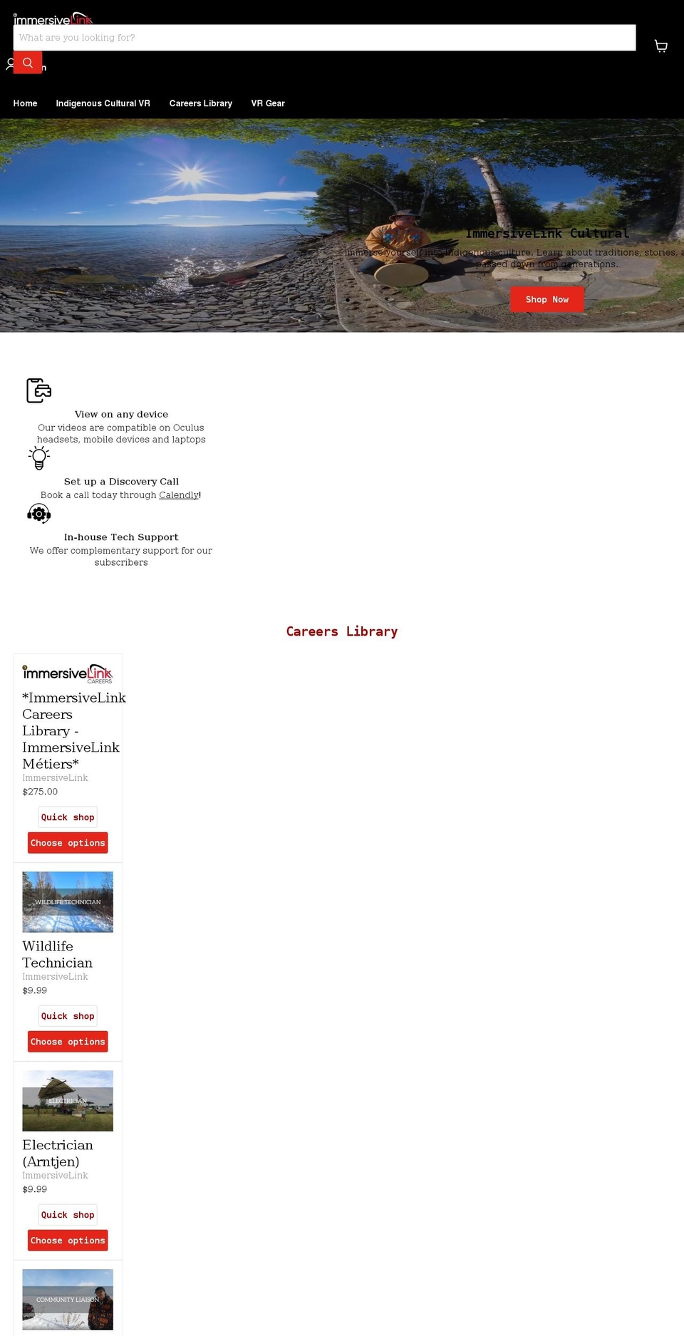 immersivelink.myshopify.com shopify website screenshot