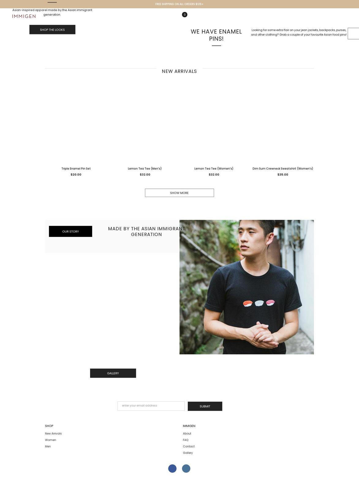 immigenshop.com shopify website screenshot
