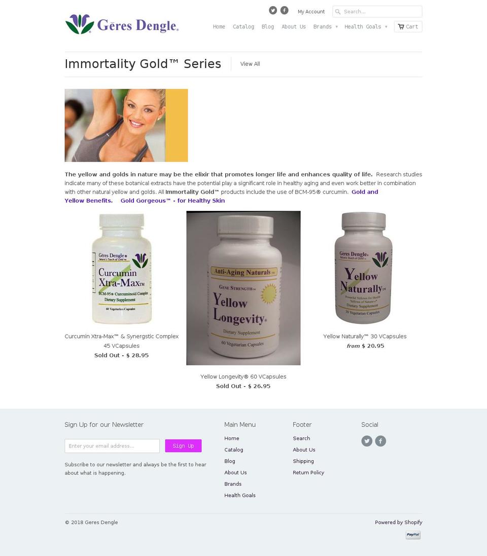 immortalitygold.com — Shopify storefront screenshot
