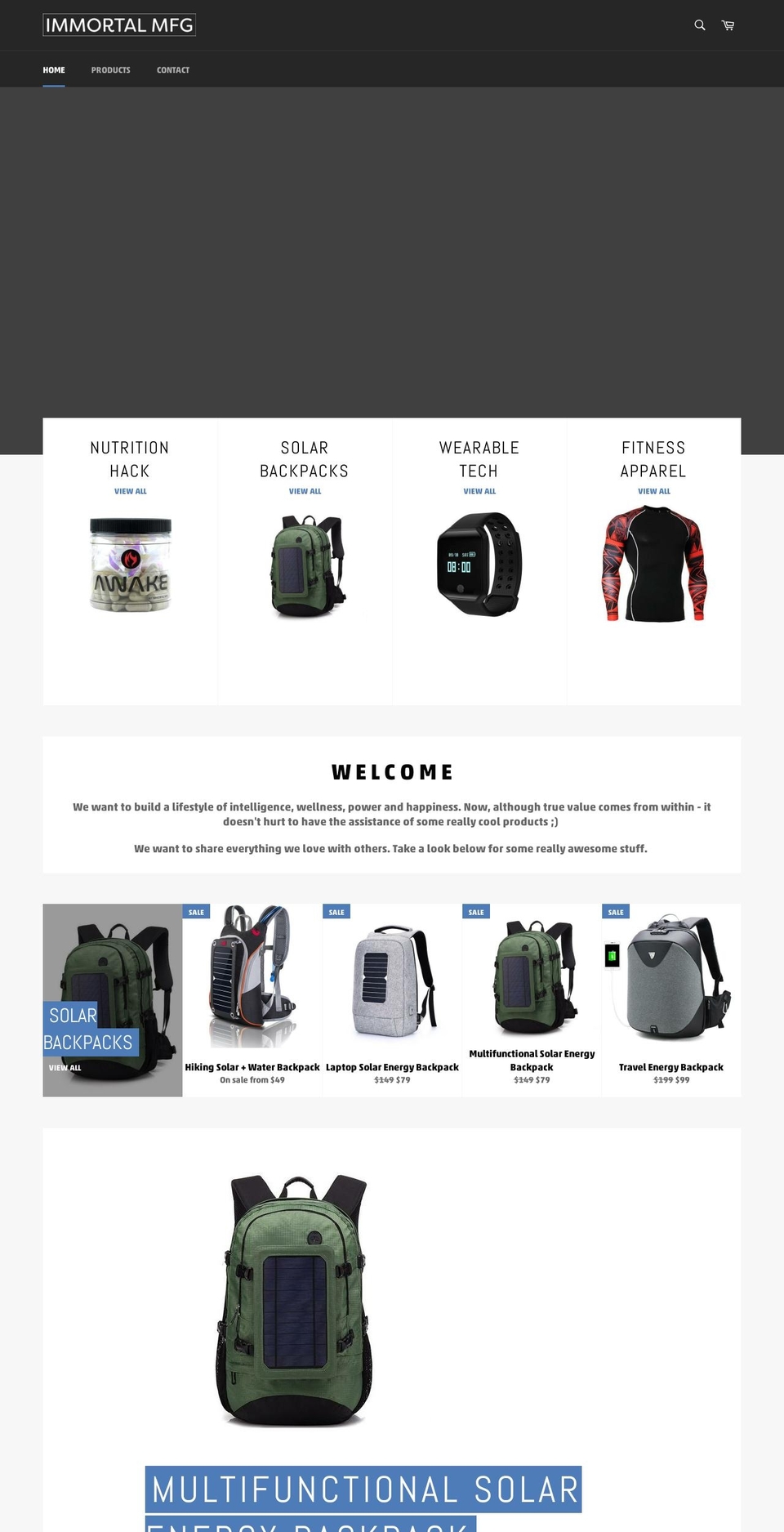 immortalmfg.com — Shopify storefront screenshot