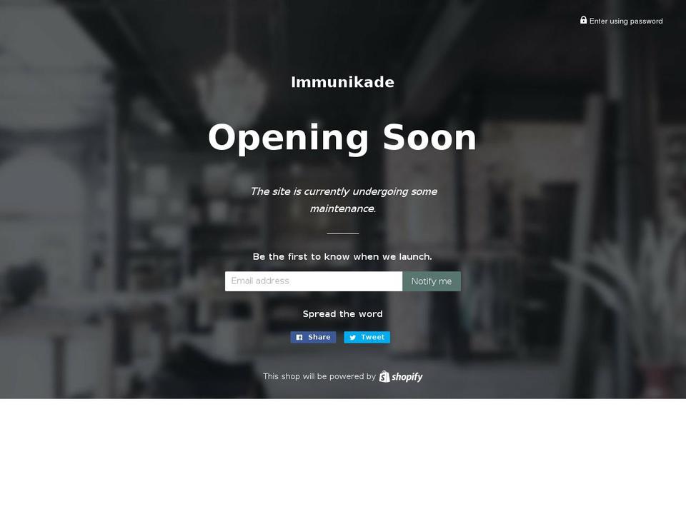 immunikade.com — Shopify storefront screenshot