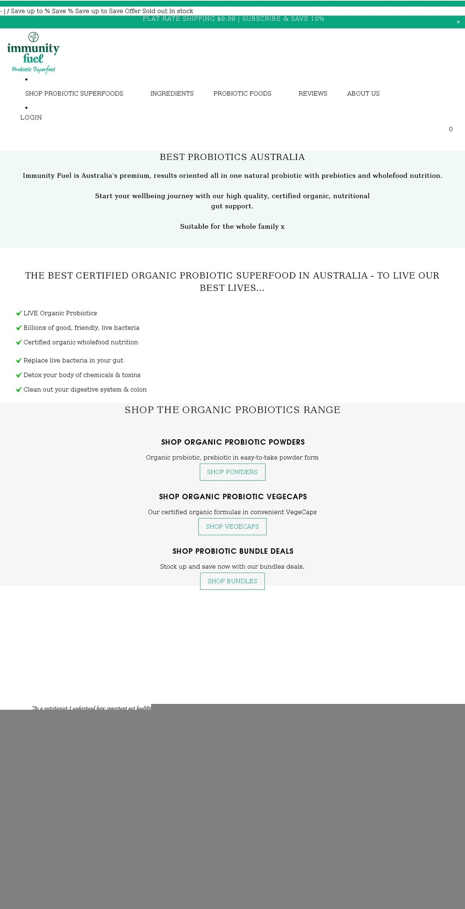 immunityfuel.com.au shopify website screenshot