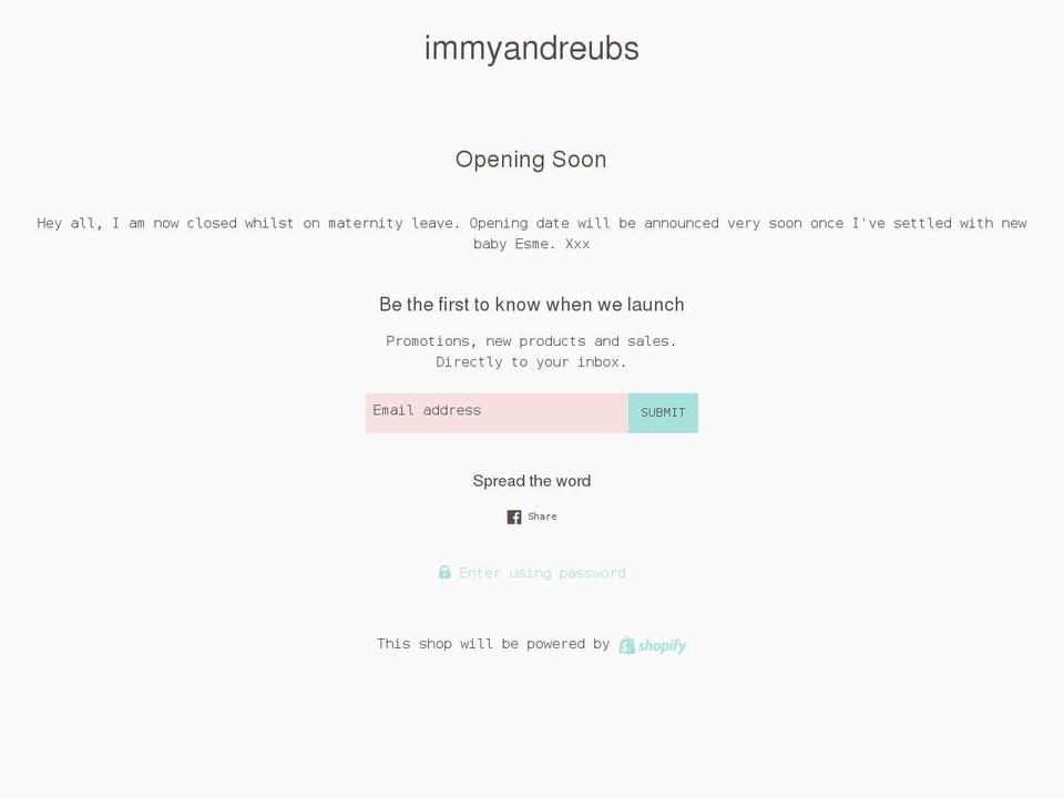 immyandreubs.co.uk shopify website screenshot