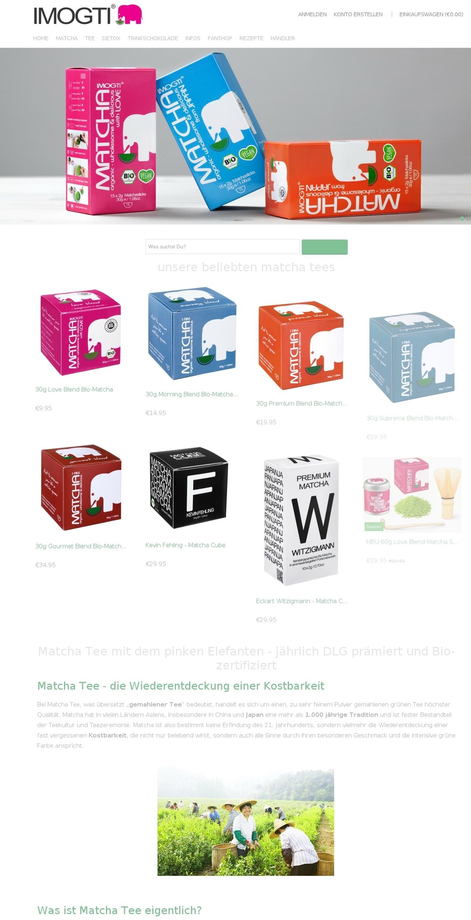 imogti-matcha.com shopify website screenshot