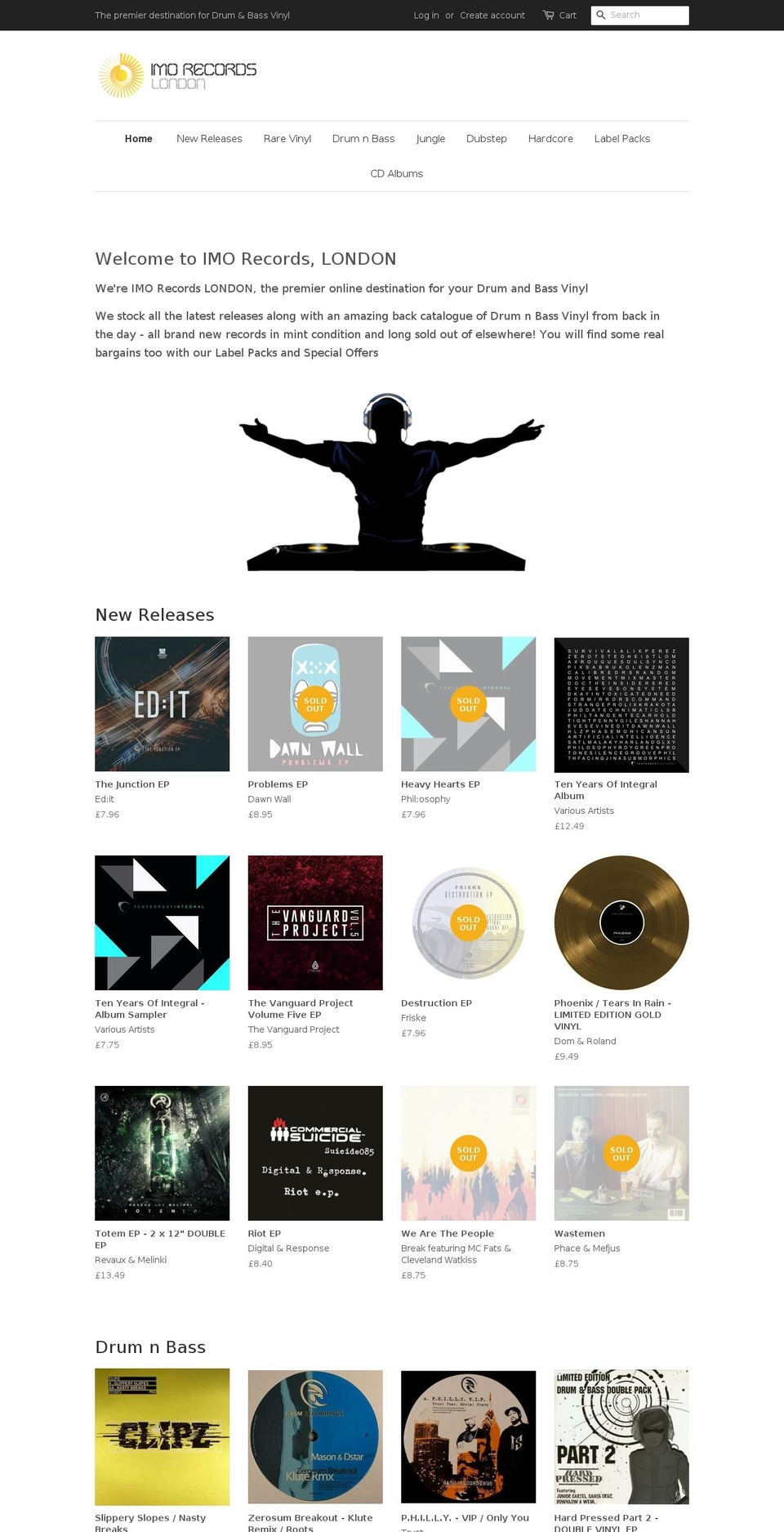 imorecords.co.uk shopify website screenshot