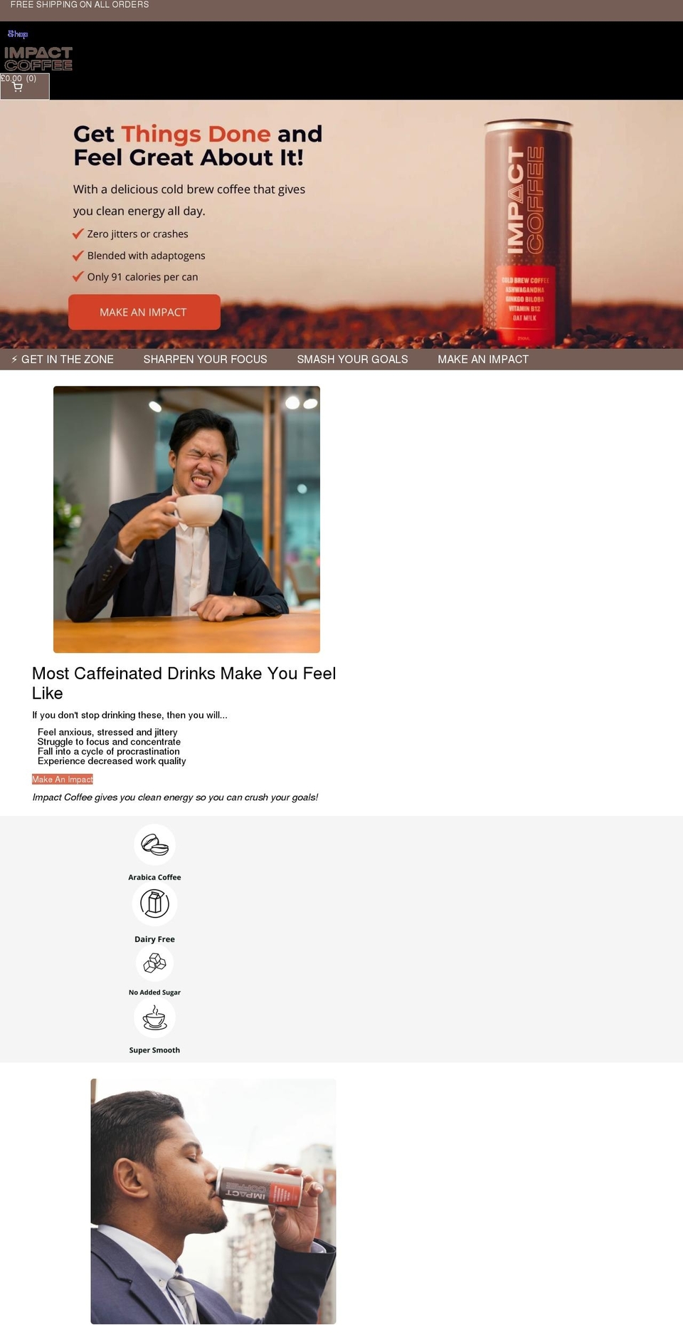 impact-coffee.com shopify website screenshot