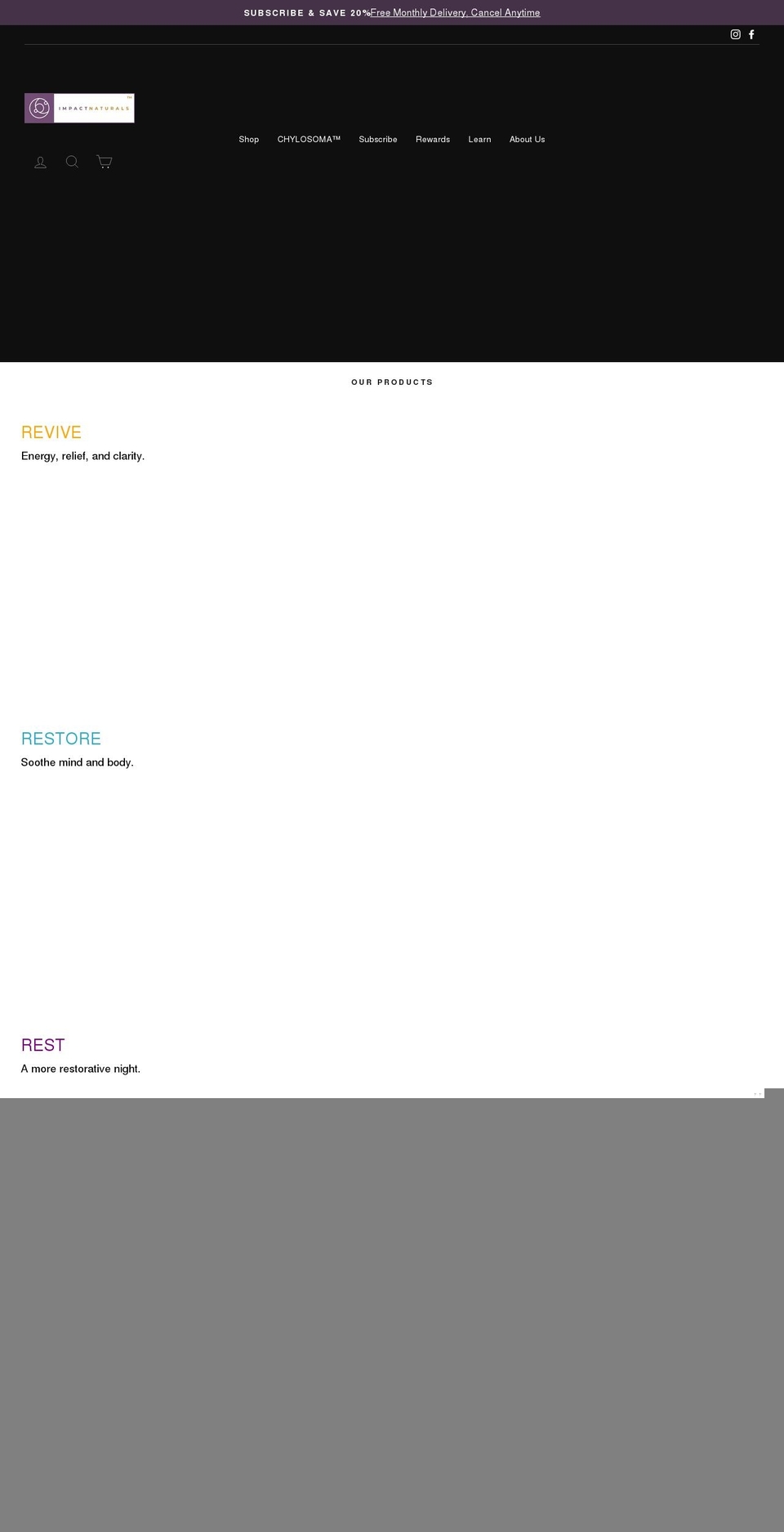 impact-naturals.com shopify website screenshot