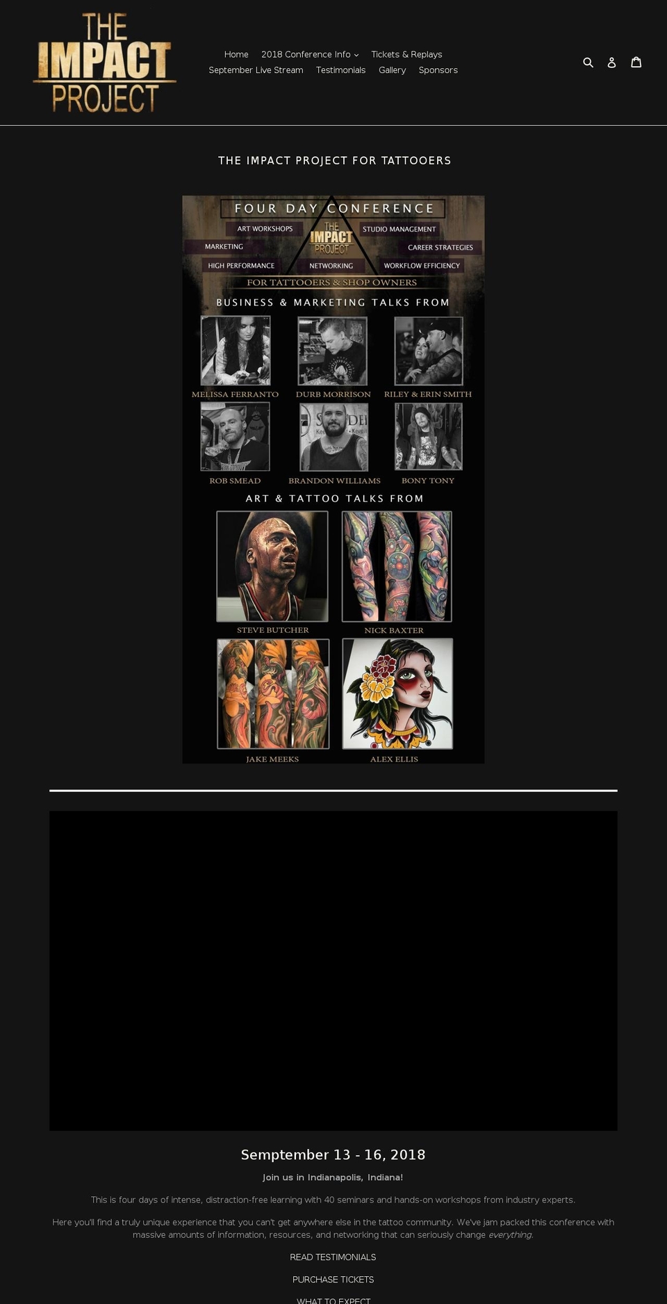 impact.tattoo shopify website screenshot