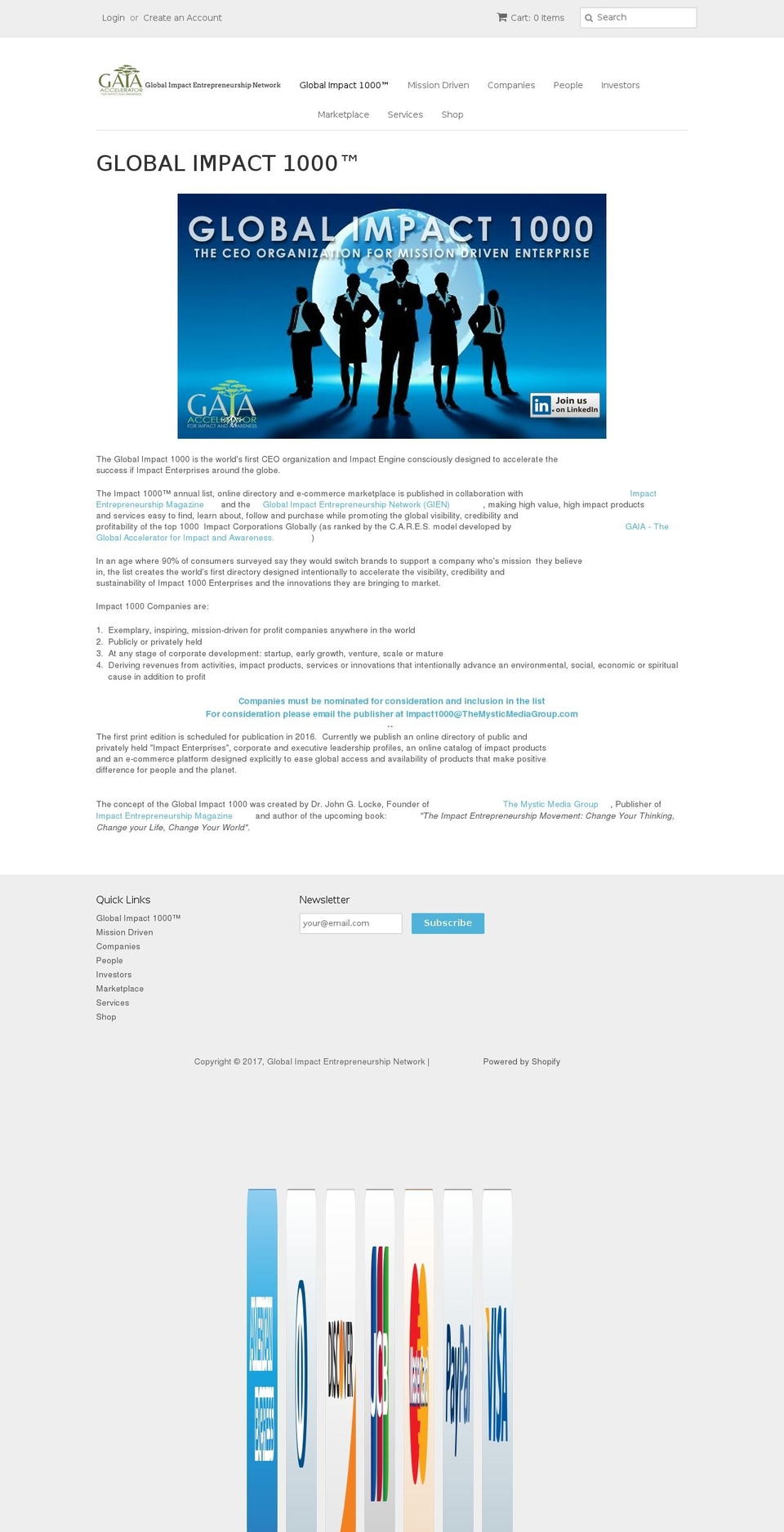 impact1000.com shopify website screenshot