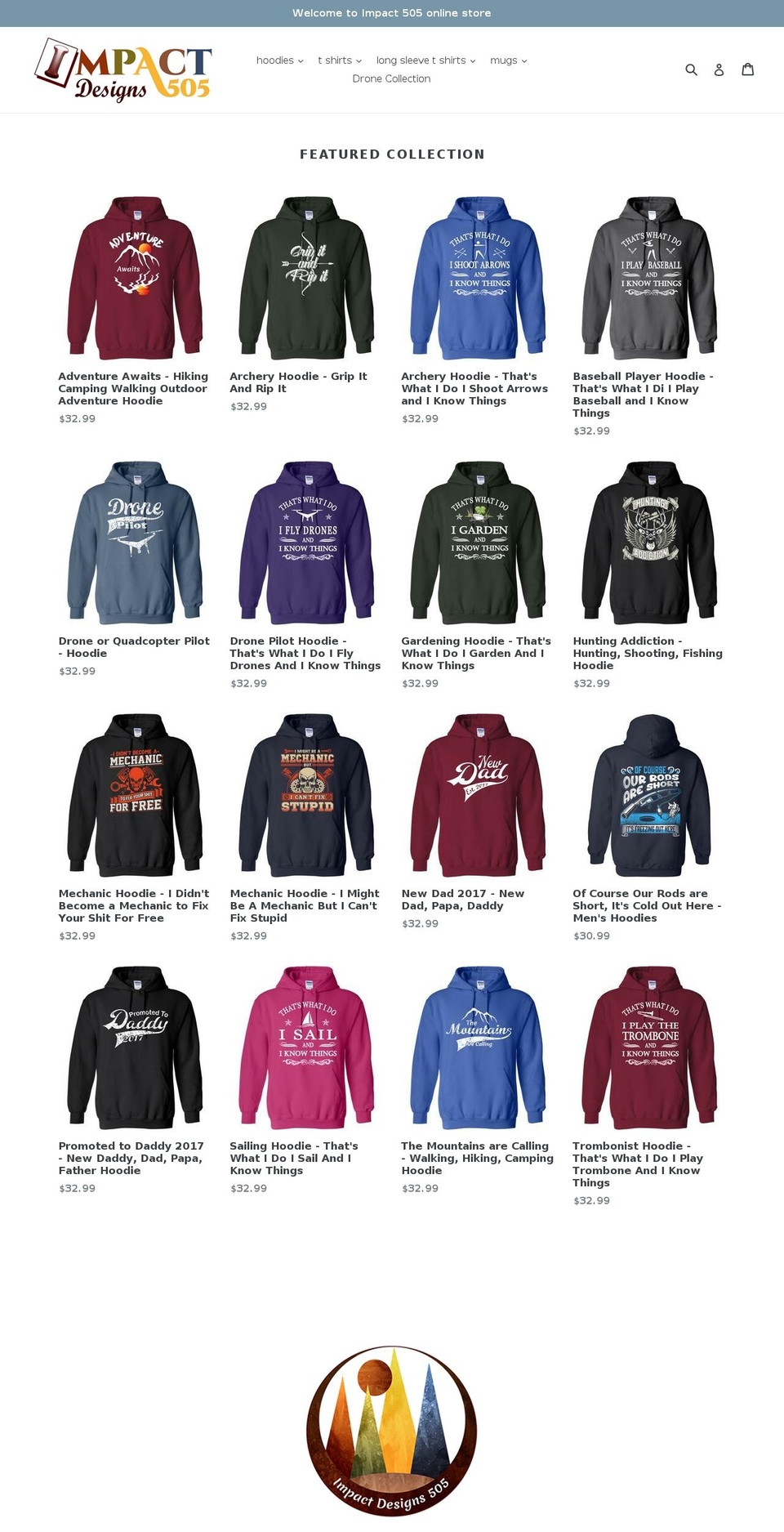 impact505.com — Shopify storefront screenshot