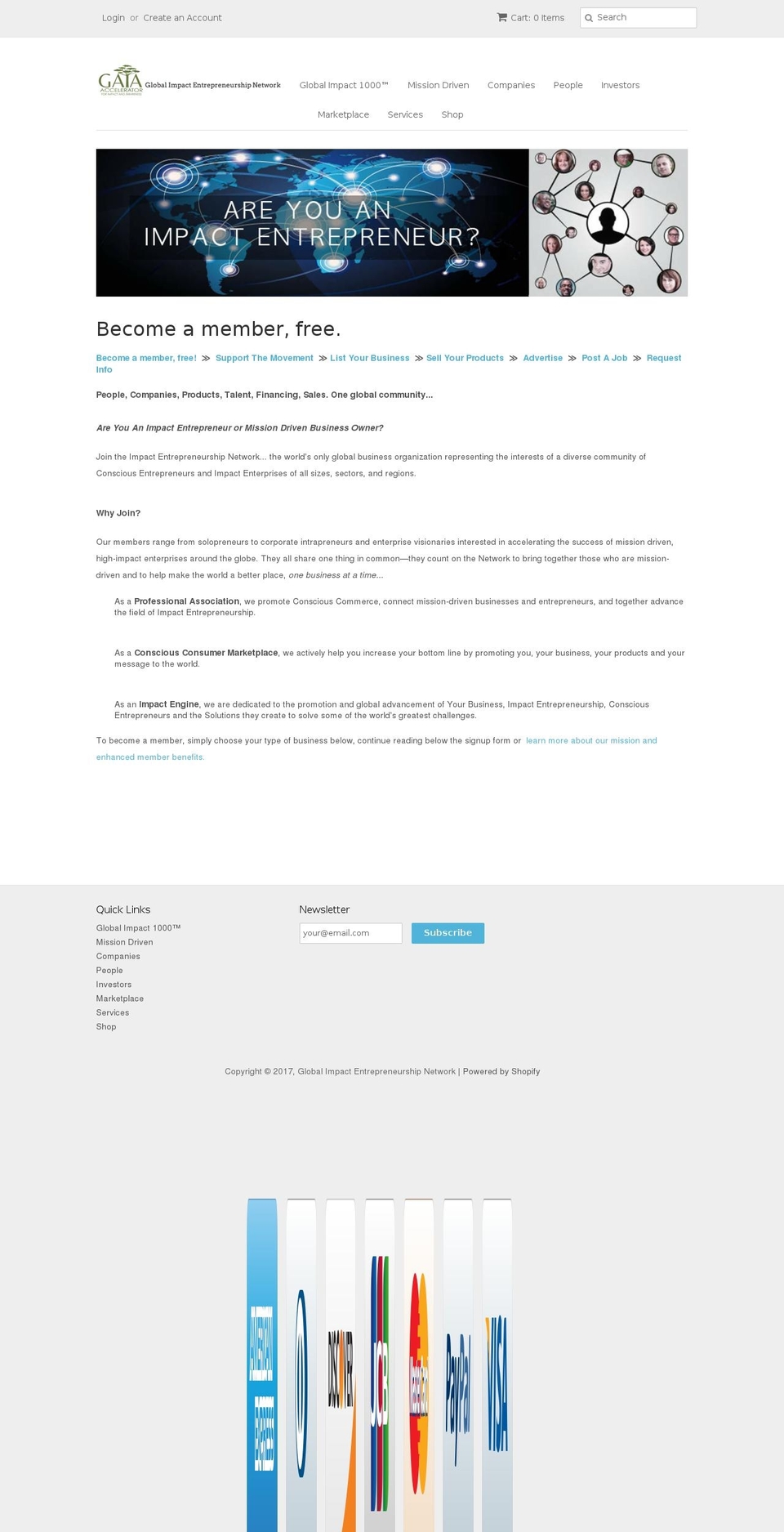 impactentrepreneurshipnetwork.com shopify website screenshot