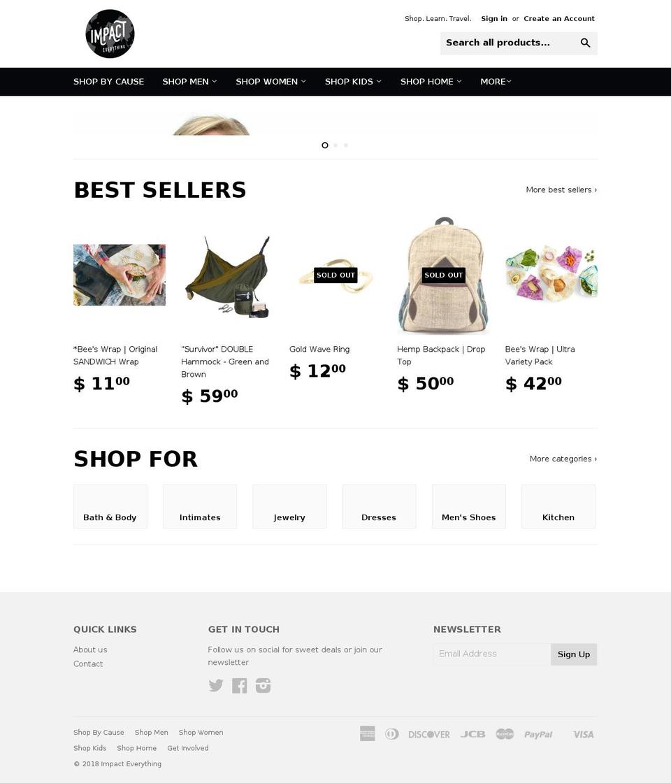 impacteverything.org shopify website screenshot
