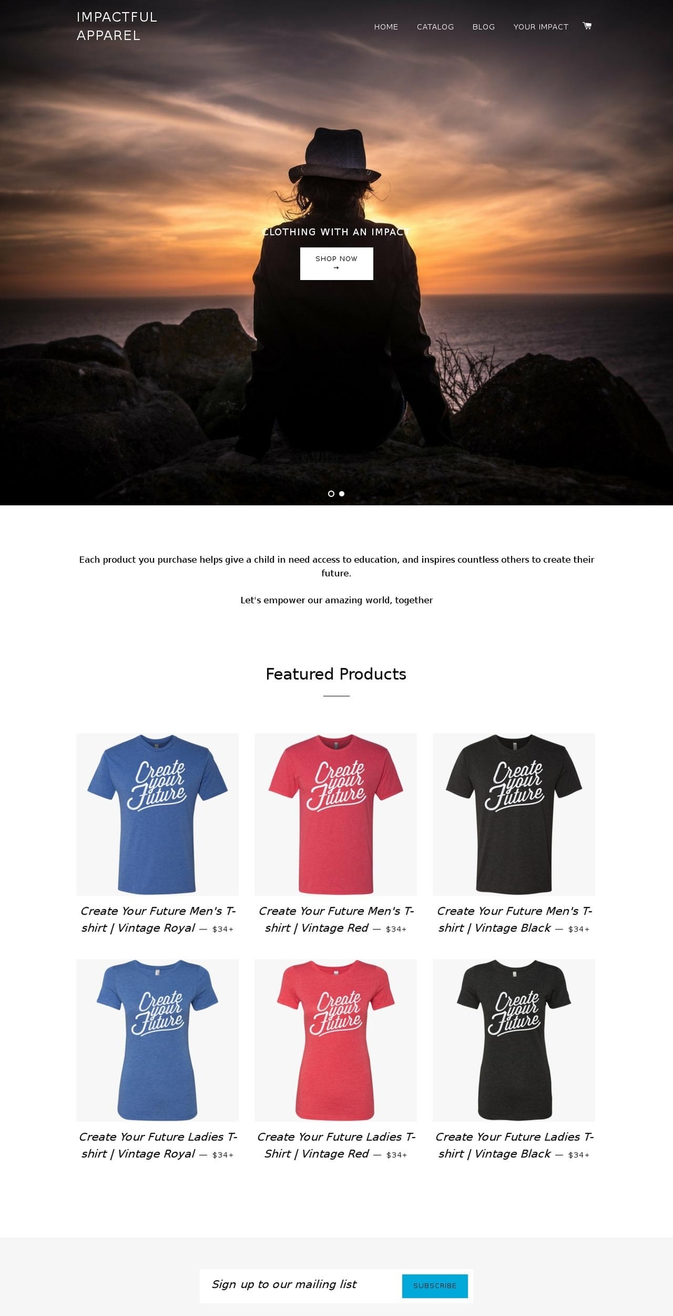 impactfulapparel.com shopify website screenshot