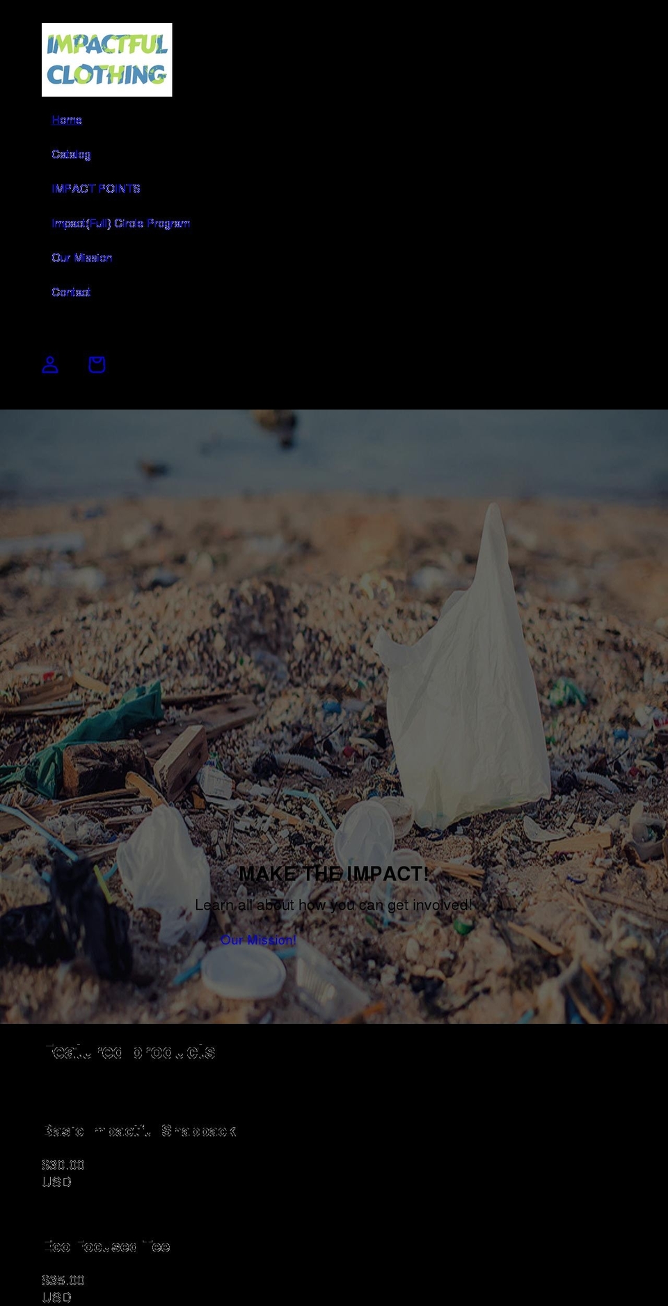 impactfulclothing.com shopify website screenshot