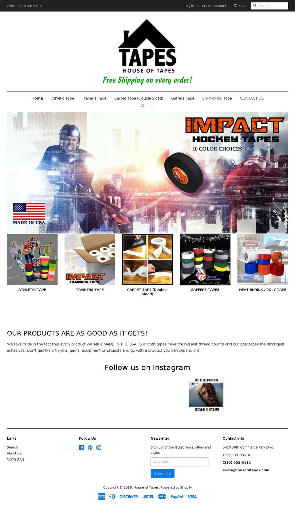 impacttapes.com shopify website screenshot