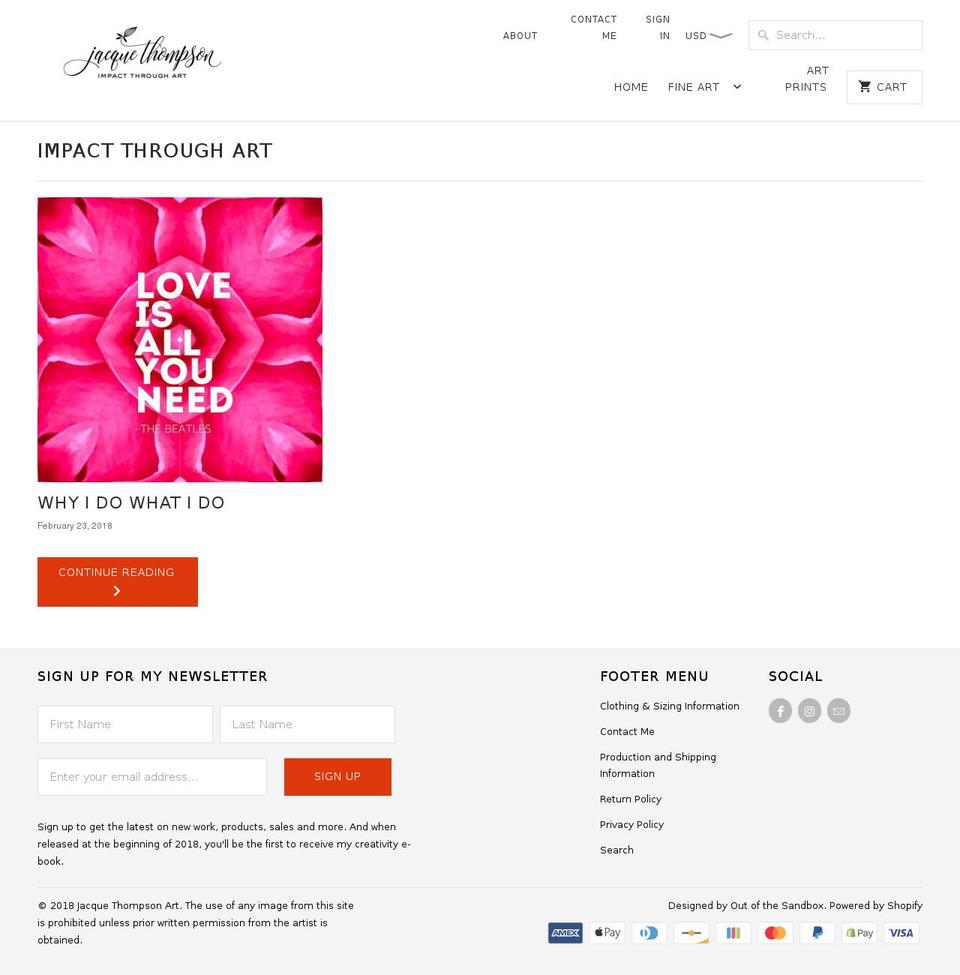 impactthroughart.com — Shopify storefront screenshot