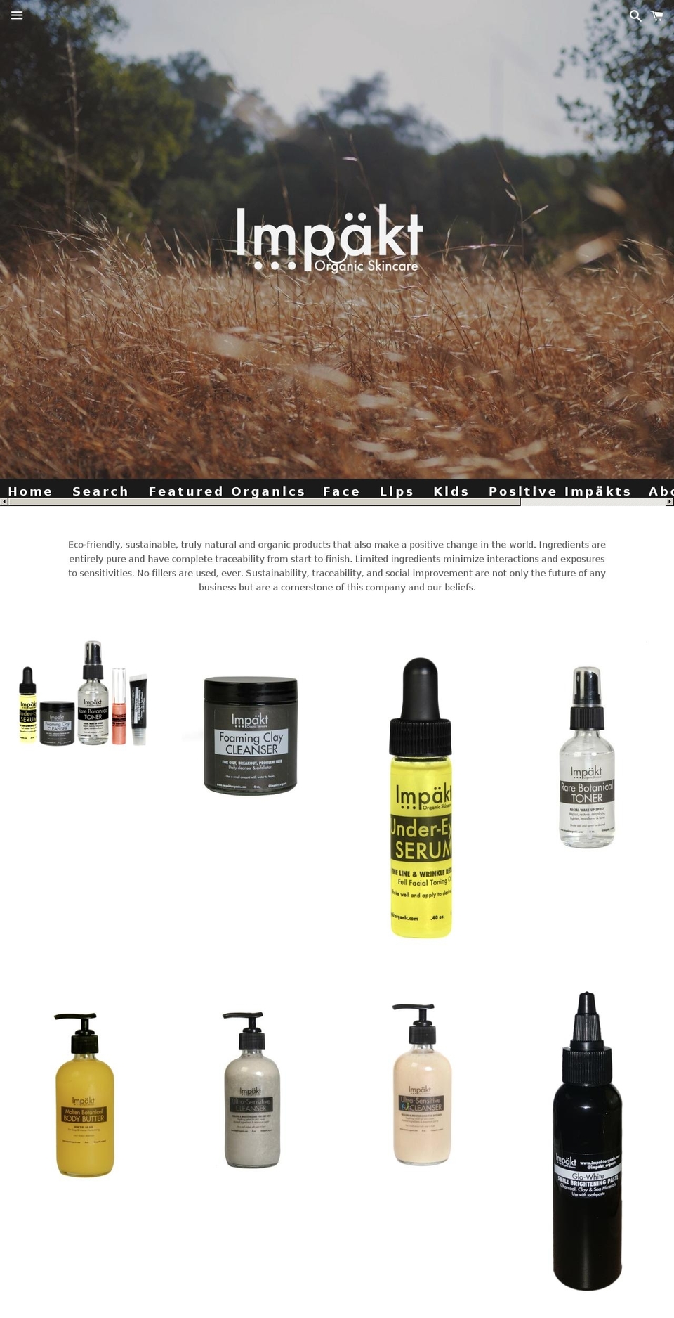 impaktorganic.com shopify website screenshot