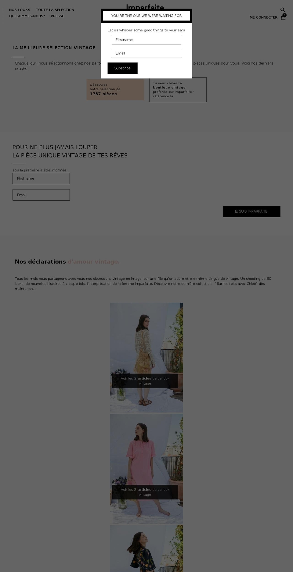 Inspiration Shopify theme site example imparfaiteparis.com