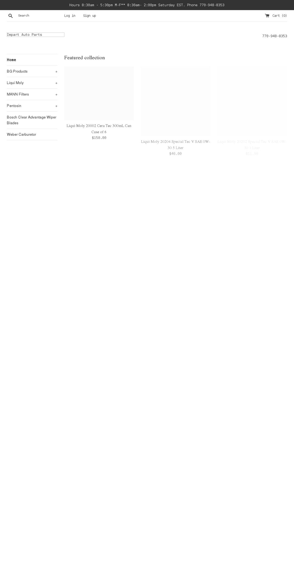 impartusa.com shopify website screenshot