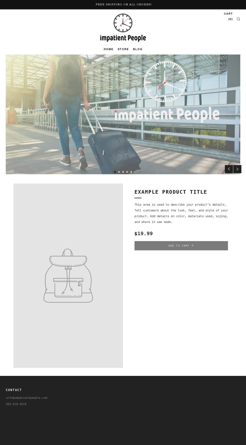 impatientpeople.com shopify website screenshot