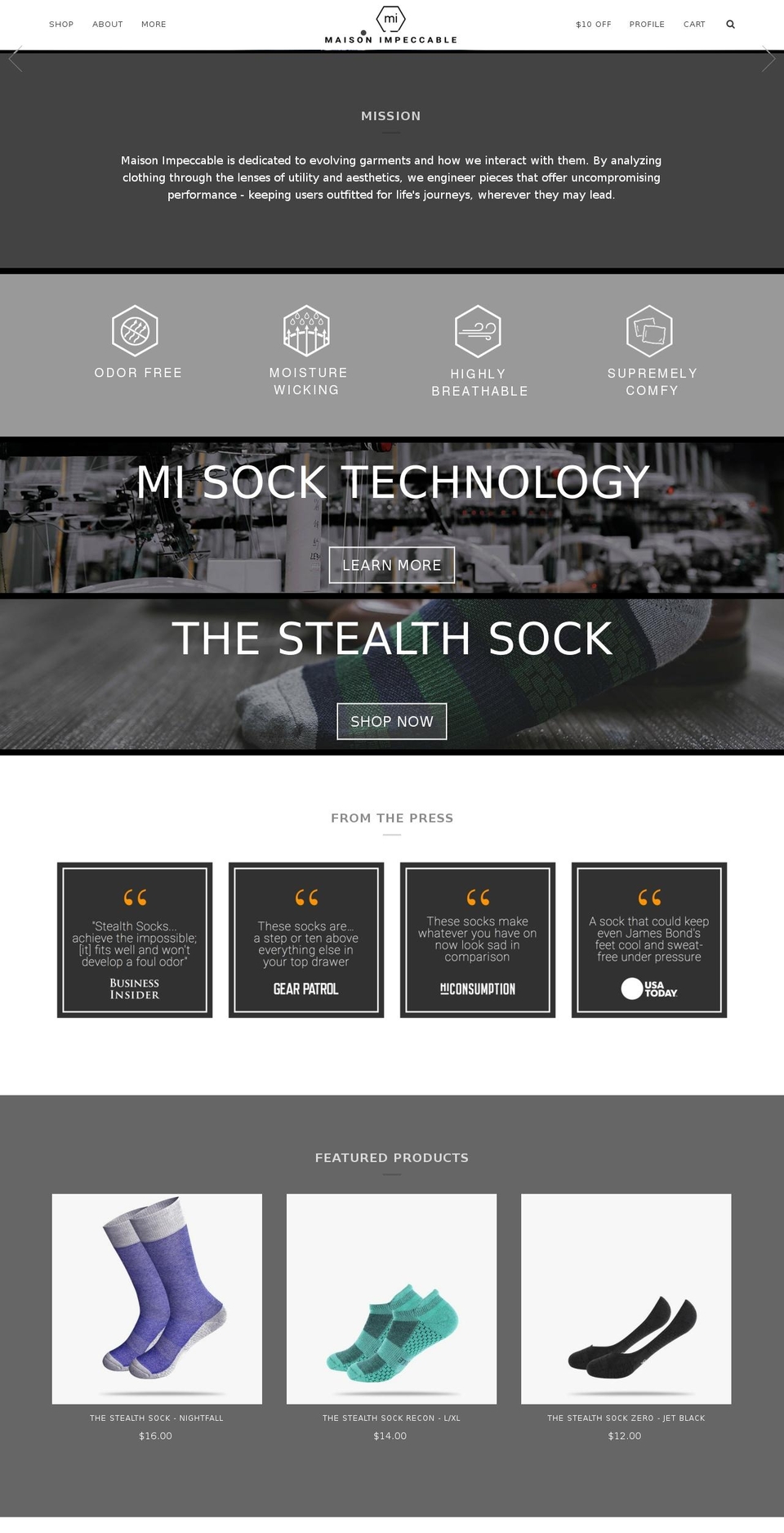 impeccablemaison.com — Shopify storefront screenshot