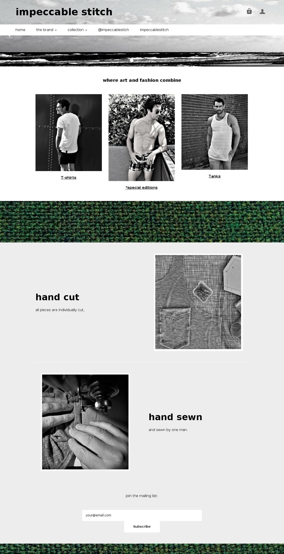 impeccablestitch.com — Shopify storefront screenshot
