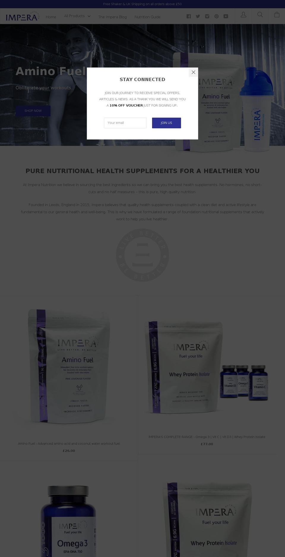 imperanutrition.com shopify website screenshot