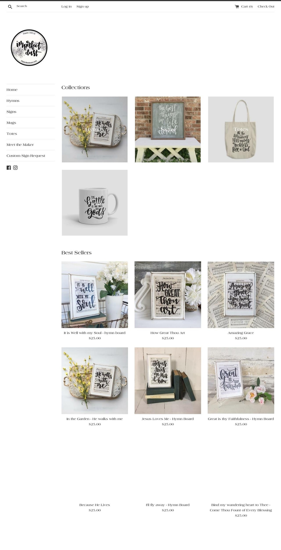imperfectdust.com — Shopify storefront screenshot