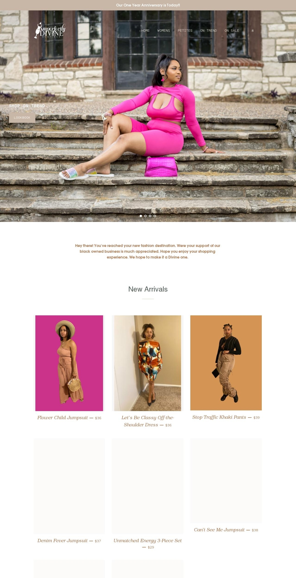 imperfectlydivine.com shopify website screenshot