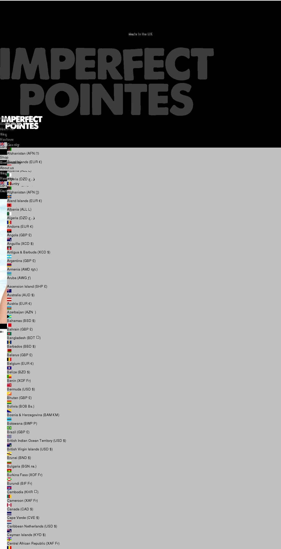 imperfectpointes.com shopify website screenshot
