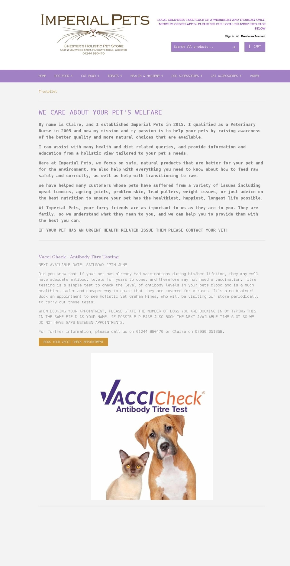 imperial-pets.com shopify website screenshot