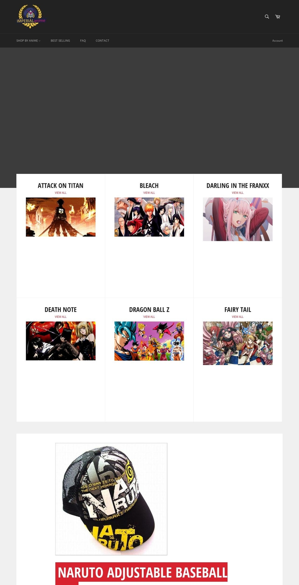 imperialanime.com — Shopify storefront screenshot