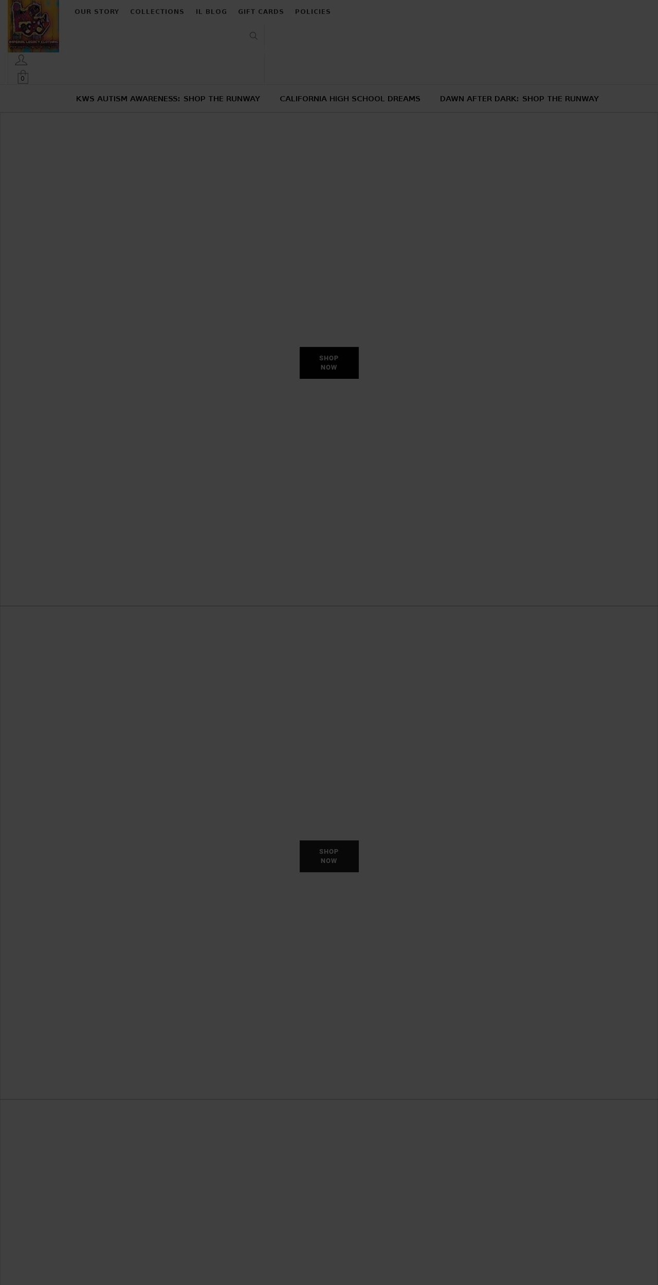 imperiallegacyclothing.com shopify website screenshot