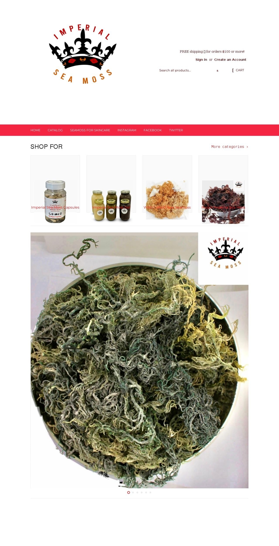 imperialseamoss.net shopify website screenshot