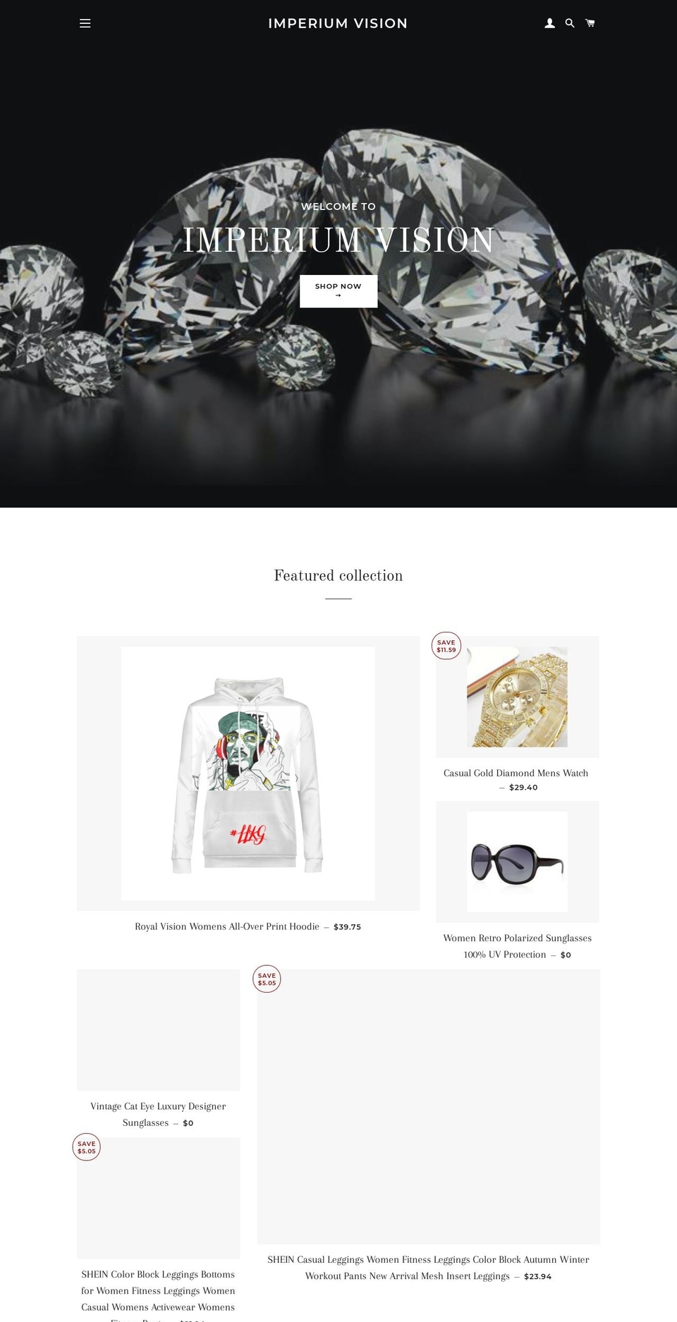 imperiumvision.com — Shopify storefront screenshot
