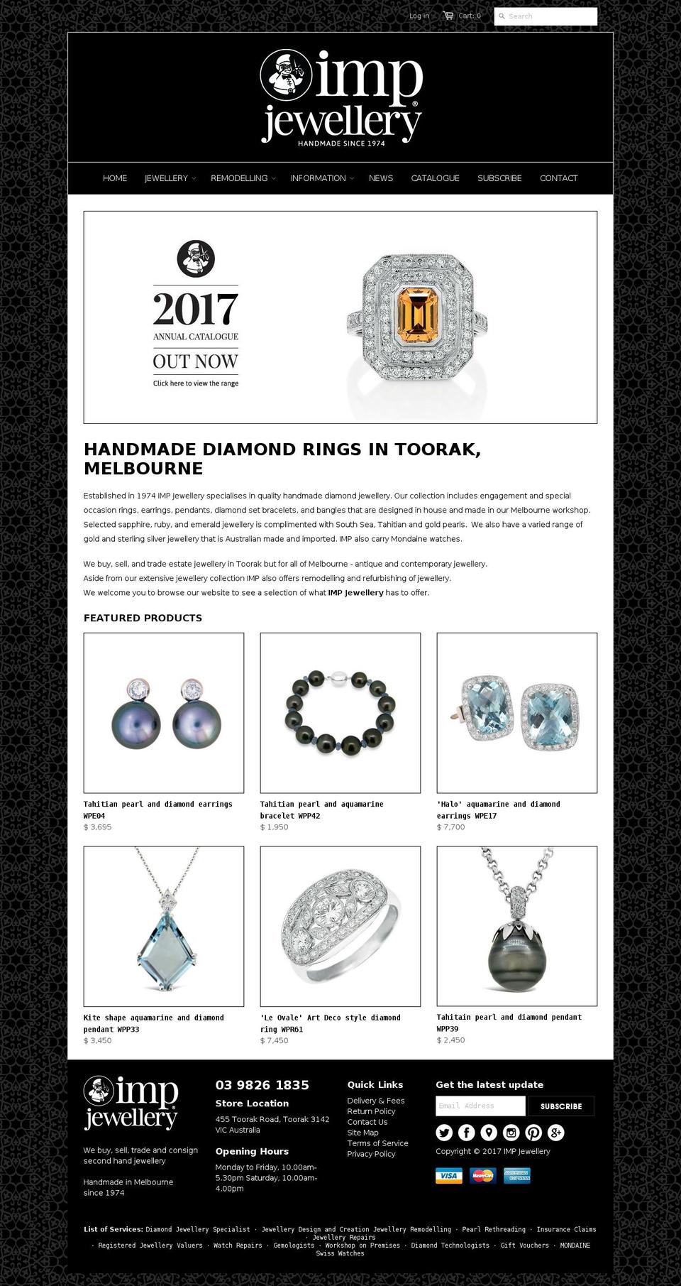 impjewellery.com.au shopify website screenshot