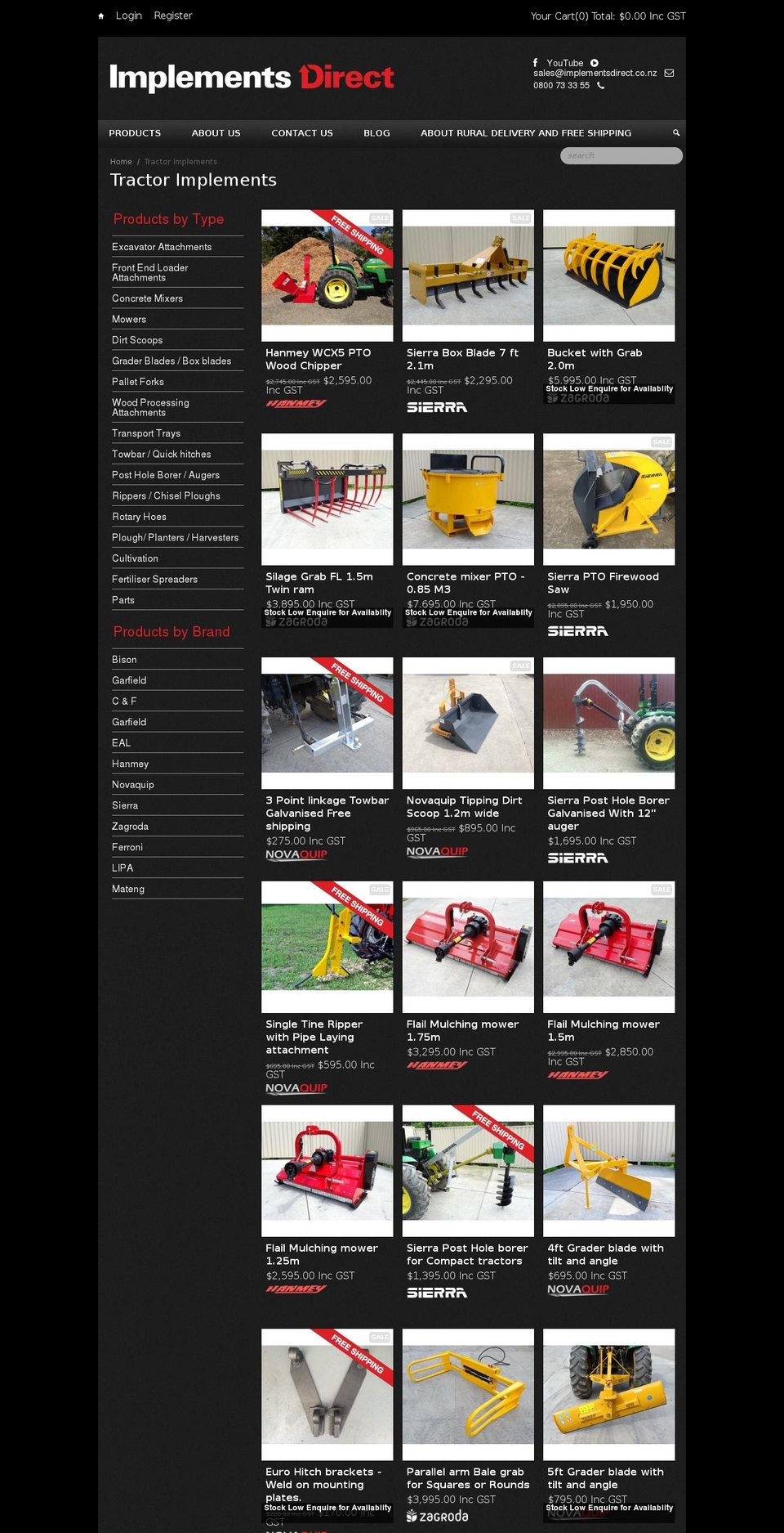 implementsdirect.co.nz shopify website screenshot