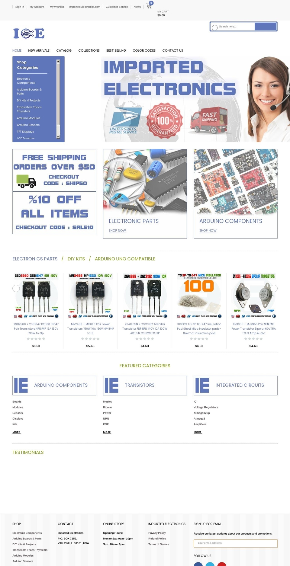 importedelectronics.com — Shopify storefront screenshot