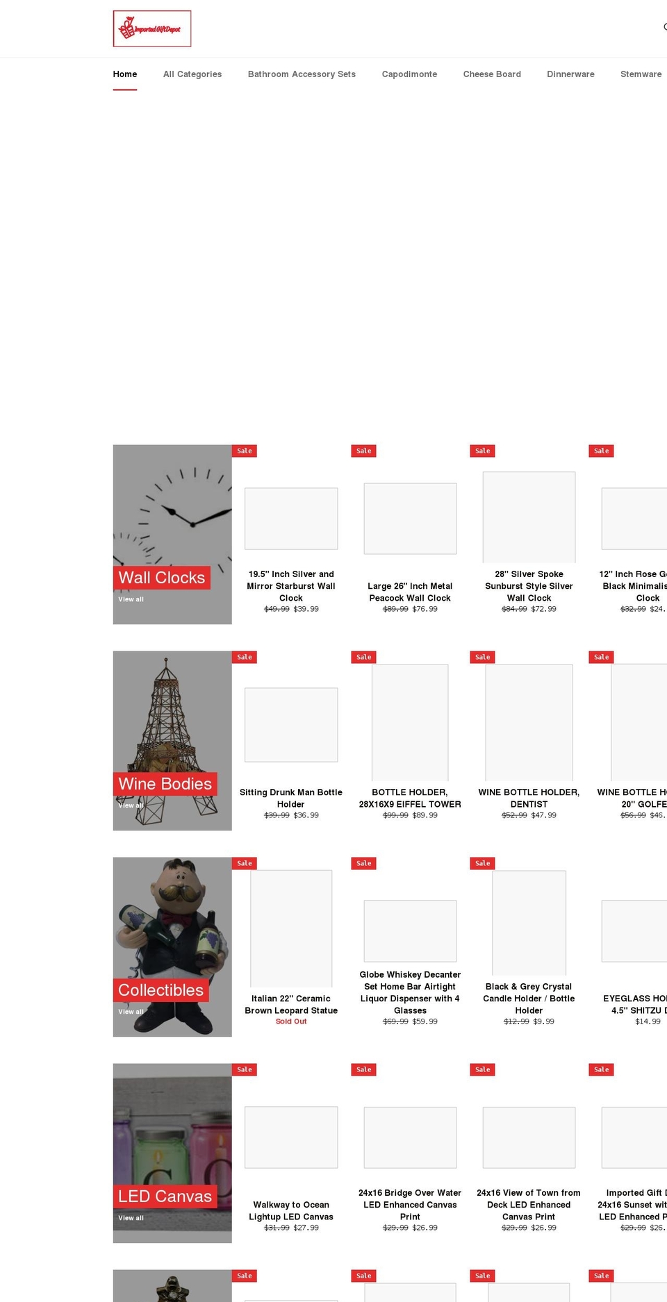 importedgiftdepot.com shopify website screenshot