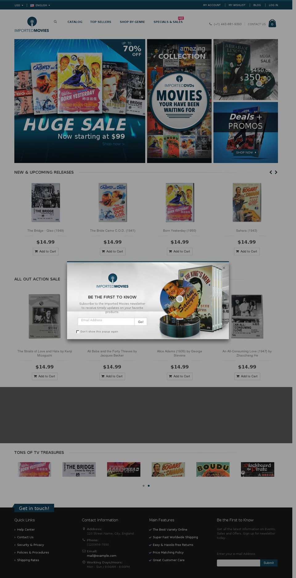 importedmovies.com — Shopify storefront screenshot